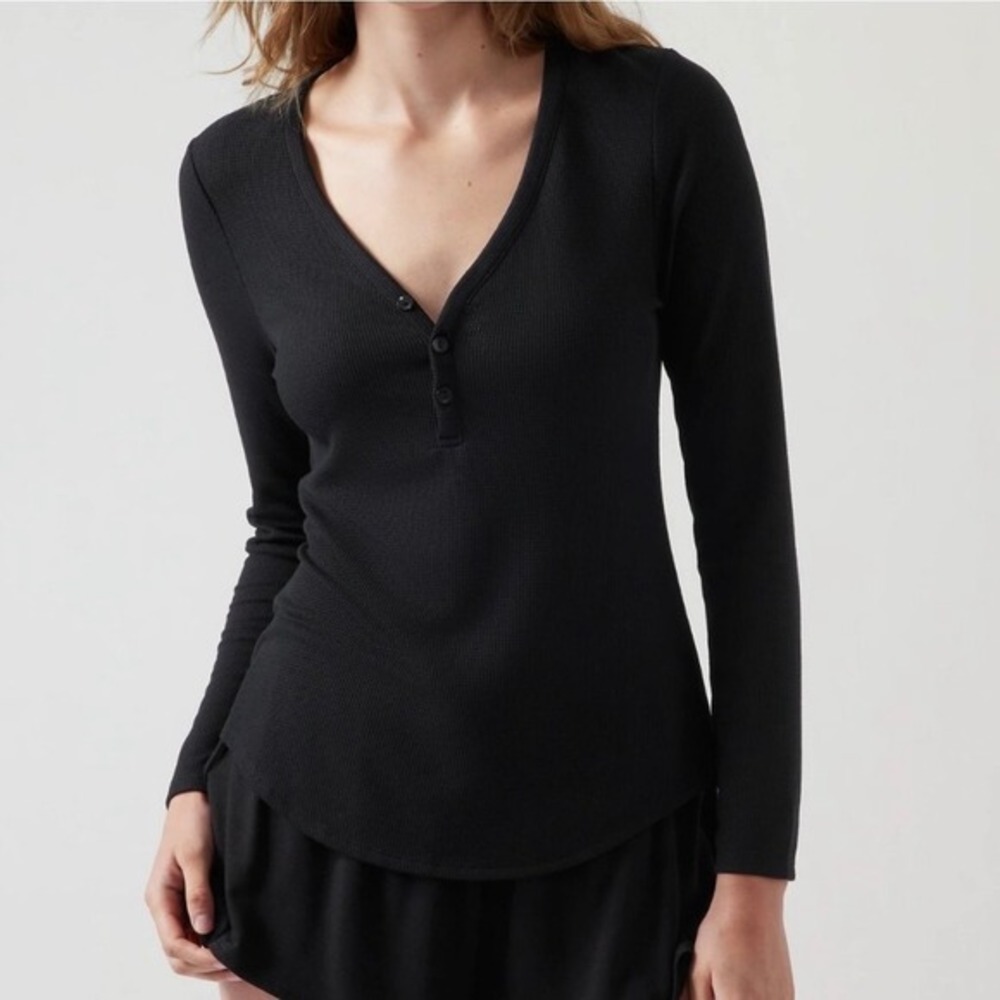 NWT Athleta Wind Down Sleep Top Black Size Extra‎ Small